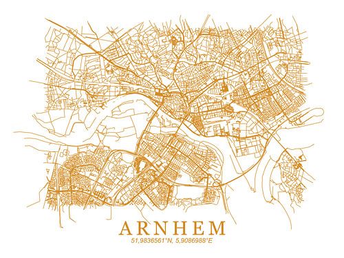 Gestylde plattgrond van Arnhem van Peter Hooijmeijer