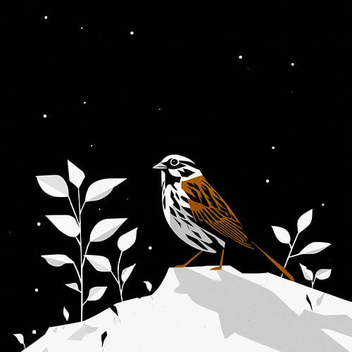 Night Watcher | Songbird in the Starry Night