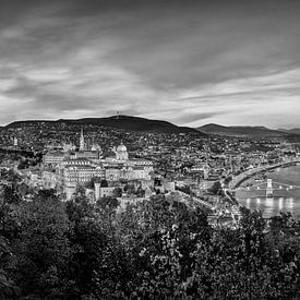 Budapest Skyline noir et blanc sur Manfred Voss, Photographie Noir et Blanc
