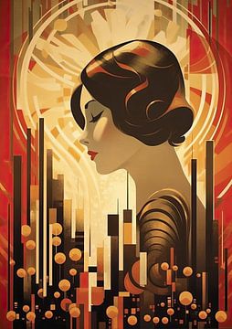 Art Deco Kunstdruk Poster Print Muurkunst van Niklas Maximilian