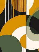 Mustard and dark green geometric art