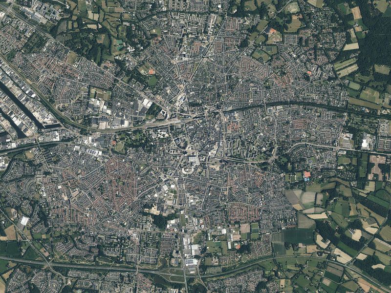 Vue aérienne d'Enschede par Maps Are Art