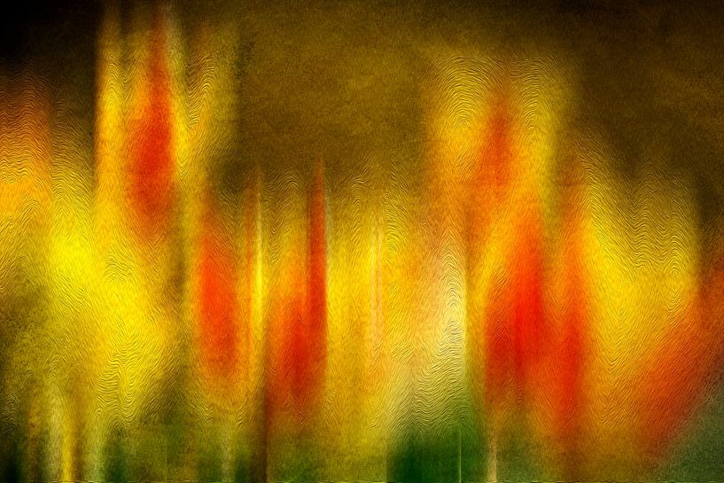 Modern art : Tulips behind glass by Photoart-Naegele