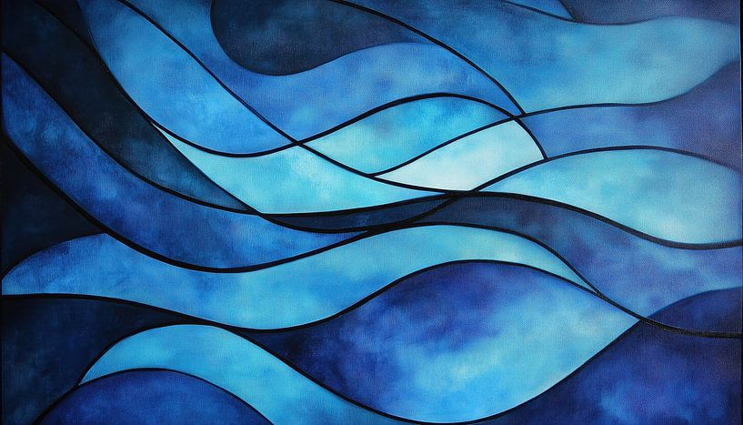 Formen und Wellen modernes Blau von TheXclusive Art