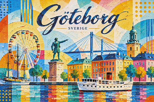 Een schilderij van Göteborg, Zweden – Een prachtige stad in Europa.
