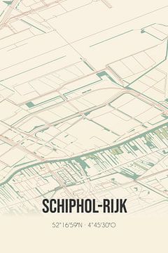 Vintage landkaart van Schiphol-Rijk (Noord-Holland) van Rezona