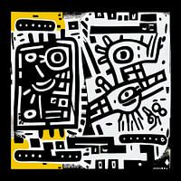 Expressieve abstracte vormen en figuren, "verbeelding in beweging"