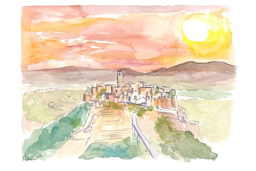 Civita di Bagnoregio Italian town on a hill in the sunlight