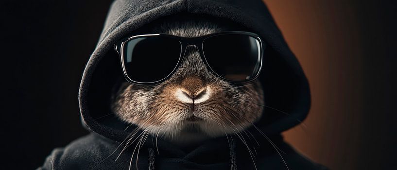 Cool rabbit in a hoodie and sunglasses by Poster Art Shop