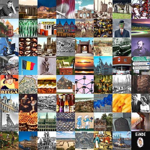 Typisch Belgien - Collage aus Bildern des Landes und der Geschichte von Roger VDB