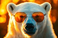 Polar bear with sunglasses in the sunlight by Poster Art Shop thumbnail