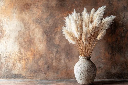 Pampasgras in rustieke vaas