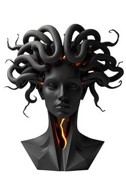 Medusa Gorgon: Dunkle Glut-Skulptur