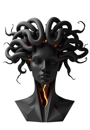 Méduse Gorgone : Sculpture Dark Ember