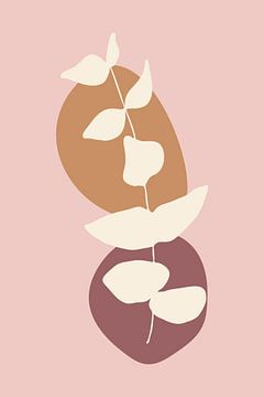 Modern boho botanical. Leaves in pastel colors no. 10 by Dina Dankers