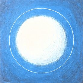 cercle linéaire blanc sur fond bleu clair sur Claudia Gründler