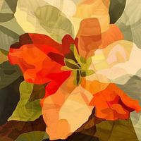 Dans van Kleurige Bloemblaadjes in Abstracte Harmonie
