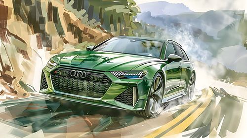 Green Audi RS6 by PixelPrestige