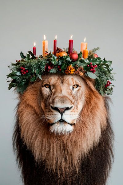 Lion with wreath by Poster Art Shop