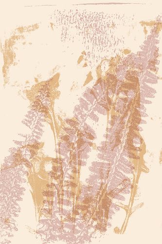 Abstracte botanische kunst. Bloemen en varens.