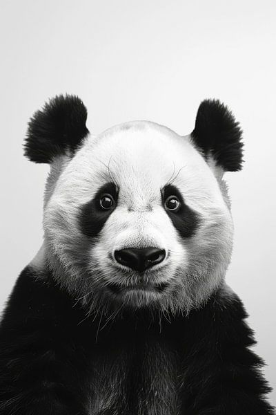 Panda in Schwarz-Weiß von Poster Art Shop