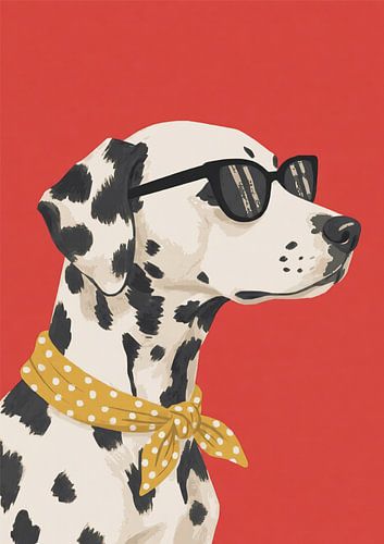 Dalmatian in Red