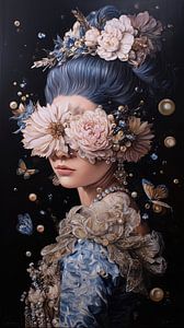 Blumenmaske mit Perlen