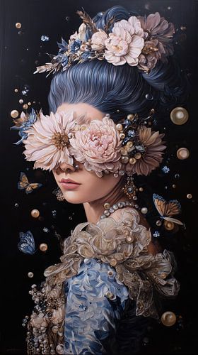 Bloemmasker met Parels