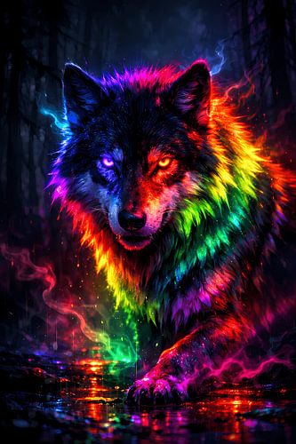 Spektralwolf im Neonwald