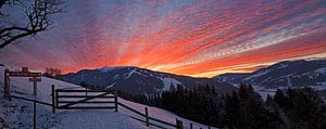 Panorama Abendrot über dem Grießenkar