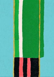 Abstract geometry in green, blue and gold by Niklas Maximilian