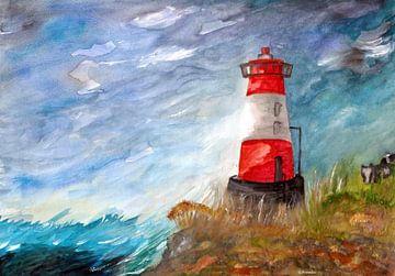 surf at the lighthouse by Gertrud Premke