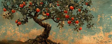 Appelboom Schilderij | Harvest Moon van Blikvanger Schilderijen