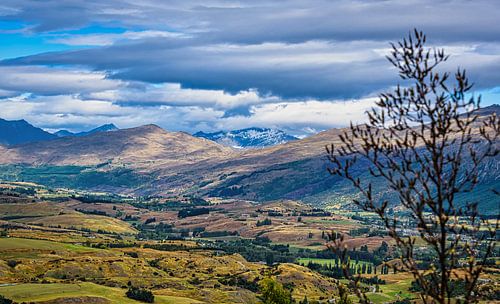 Uitzicht over het dal, Lake County, Nieuw Zeeland