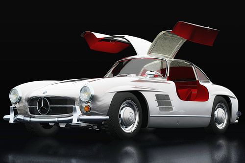 Mercedes 300 SL Gullwings drie-kwart overzicht