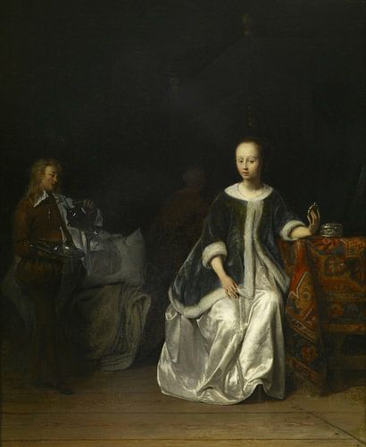 Een dame in haar toilet, Gabriël Metsu...