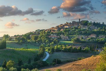 Golden Light on Casale Marittimo Village in Tuscany Countryside by Stefano Orazzini