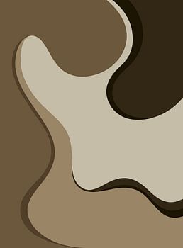 Organic Flow I | Abstrakte Wanddekoration im Japandi-Stil in Beige- und Brauntönen