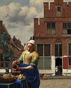 Het Melkmeisje in het straatje van Vermeer van Digital Art Studio thumbnail