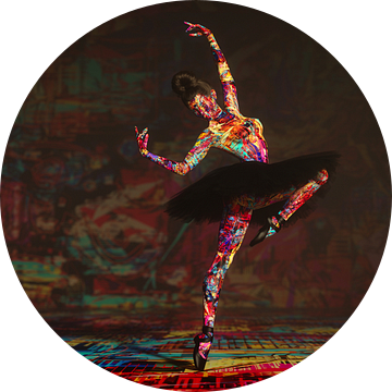 Dans van Textuur: Een Expressionistische Ballerina van Arjen Roos