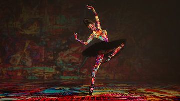 Dans van Textuur: Een Expressionistische Ballerina