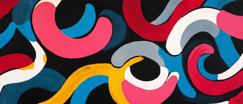 Farbenfrohe abstrakte Wellenmuster von Poster Art Shop