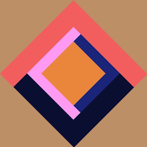Retro geometry abstract on ocher yellow