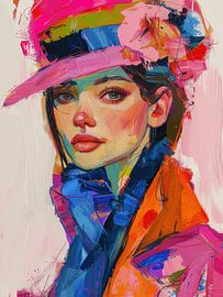 Portrait coloré, qui attire l'attention sur Carla Van Iersel
