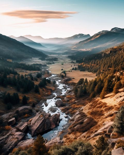 Herfstsfeer in het Nationaal Park van fernlichtsicht