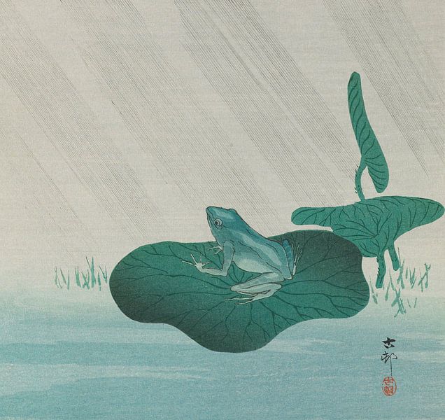 Frog in Rain, Ohara Koson by Masterful Masters