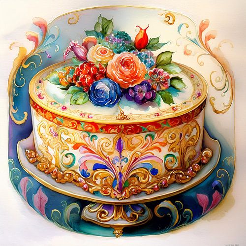 Prachtige en kleurrijke taart