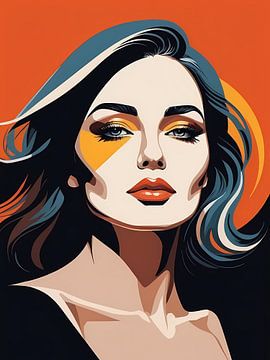 Pop Art Vrouwenportret Abstract Geometrische Kunst