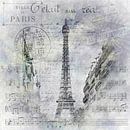Paris Collage | Scène de rue de la Tour Eiffel par Melanie Viola Aperçu
