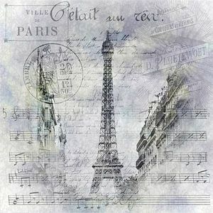 Paris Collage | Eiffelturm Straßenszene